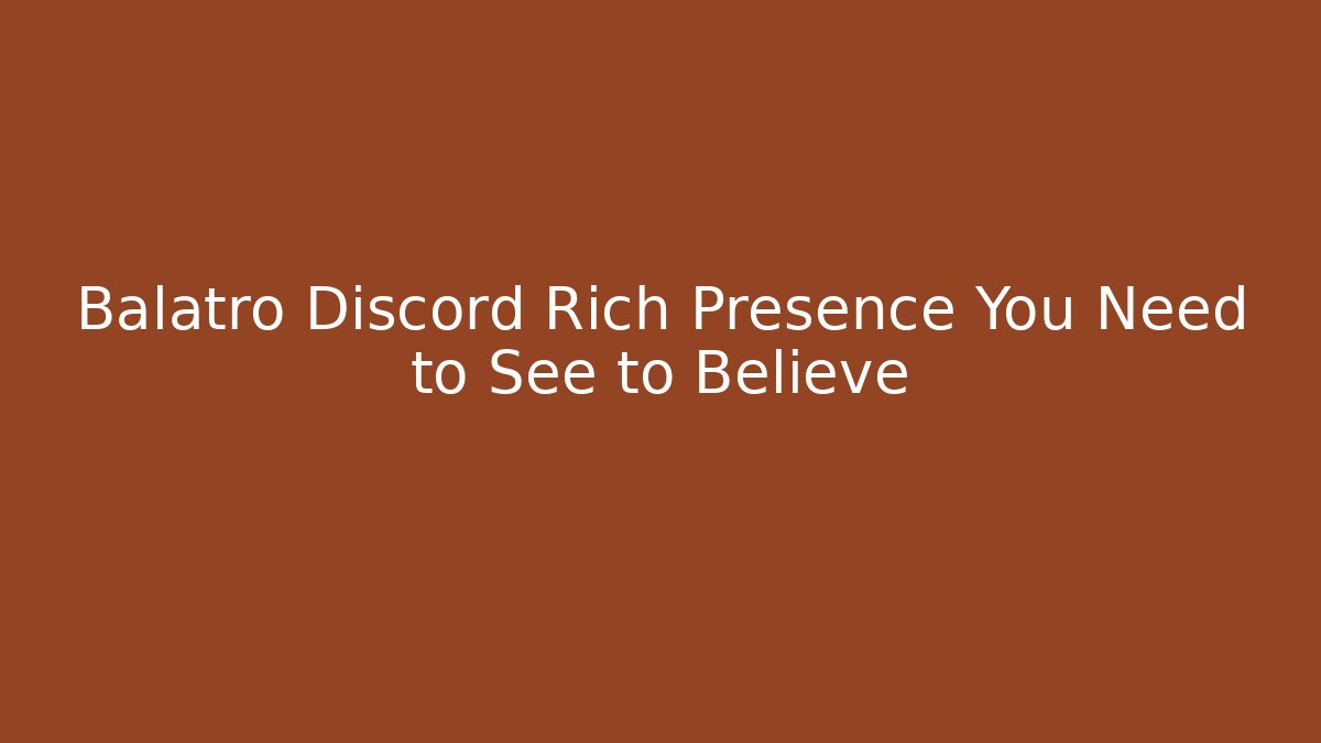 Balatro Discord Rich Presence You Need to See to Believe