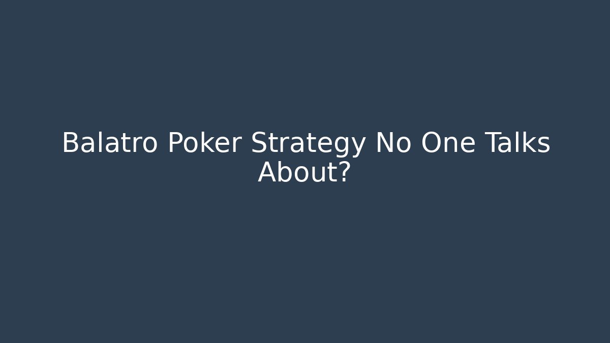 Balatro Poker Strategy No One Talks About? - Critter Realm