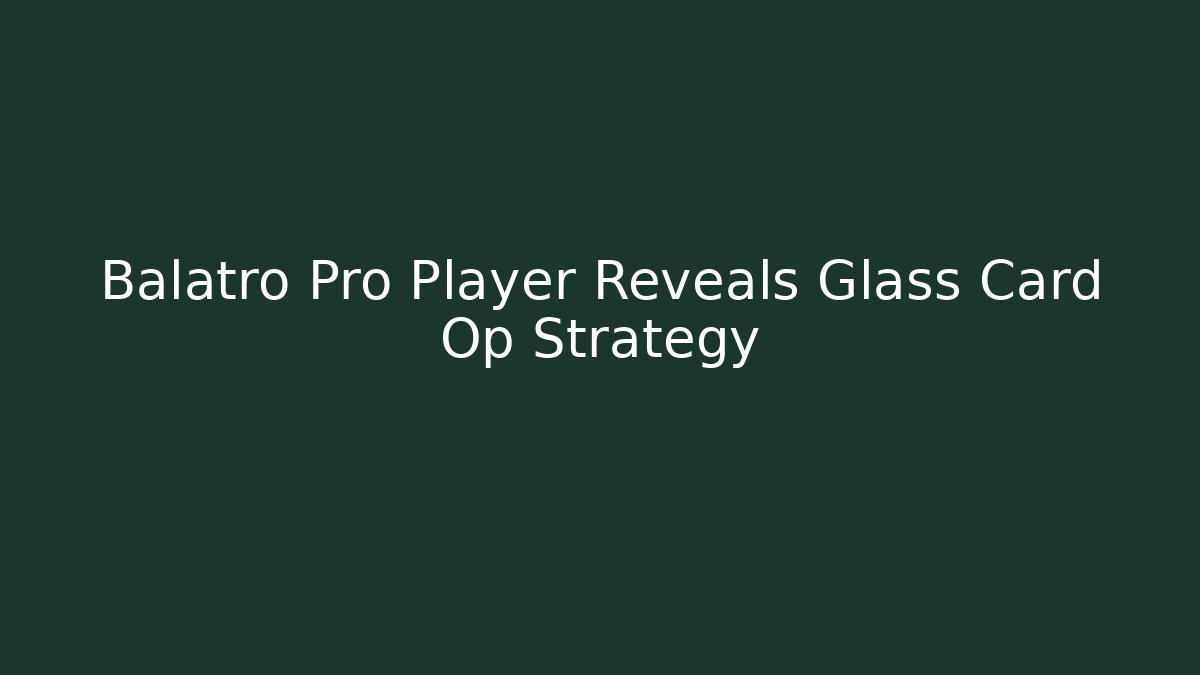 Balatro Pro Player Reveals Glass Card Op Strategy - Critter Realm