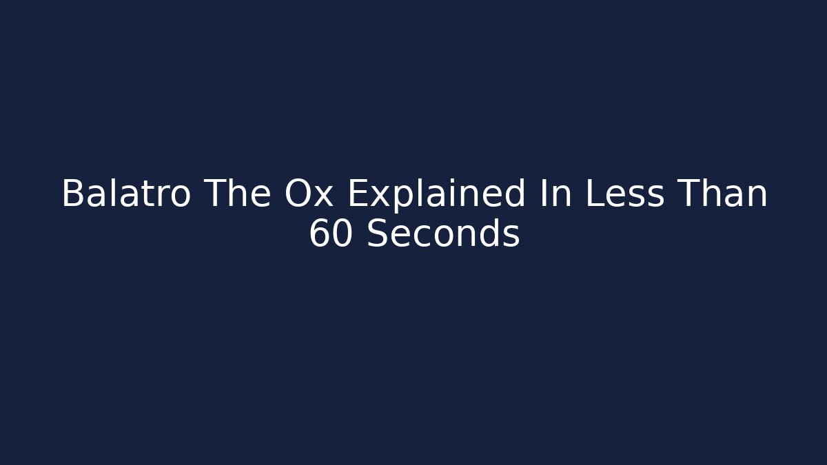 Balatro The Ox Explained In Less Than 60 Seconds