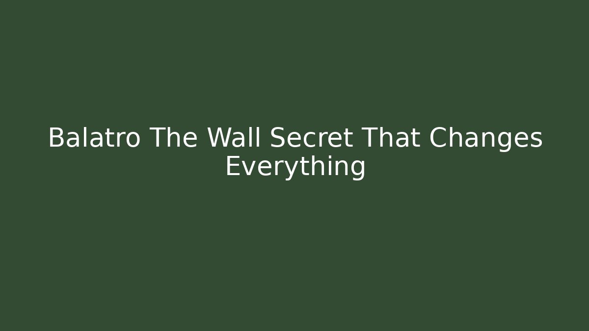 Balatro The Wall Secret That Changes Everything