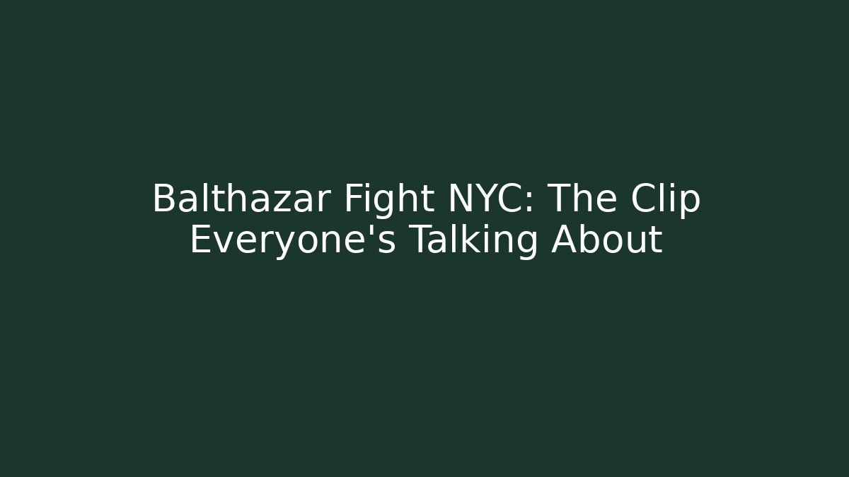 Balthazar Fight NYC: The Clip Everyone's Talking About