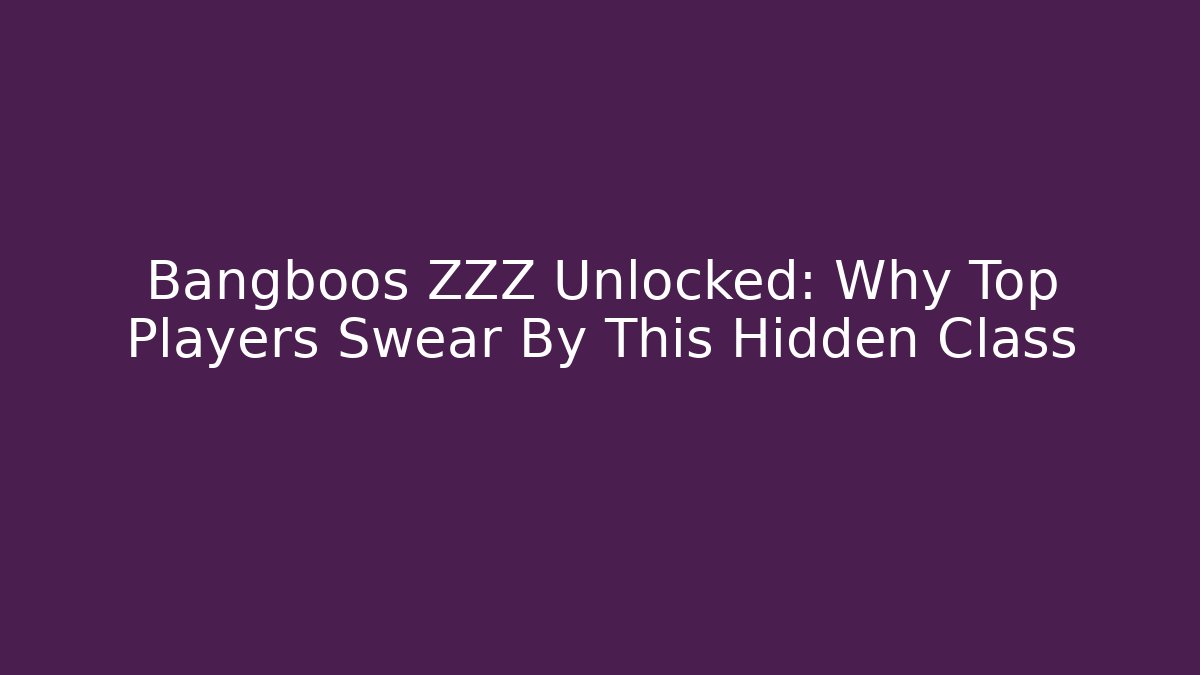 Bangboos ZZZ Unlocked: Why Top Players Swear By This Hidden Class