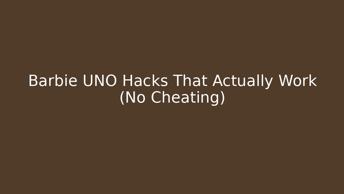 Barbie UNO Hacks That Actually Work (No Cheating)