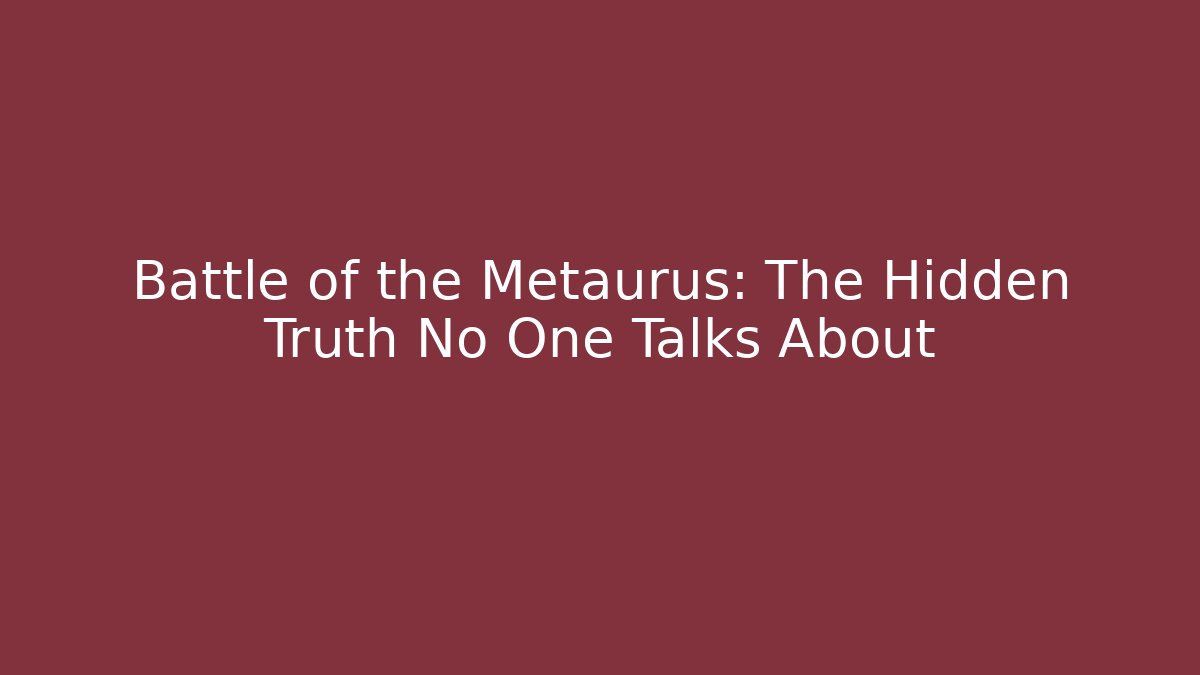 Battle of the Metaurus: The Hidden Truth No One Talks About