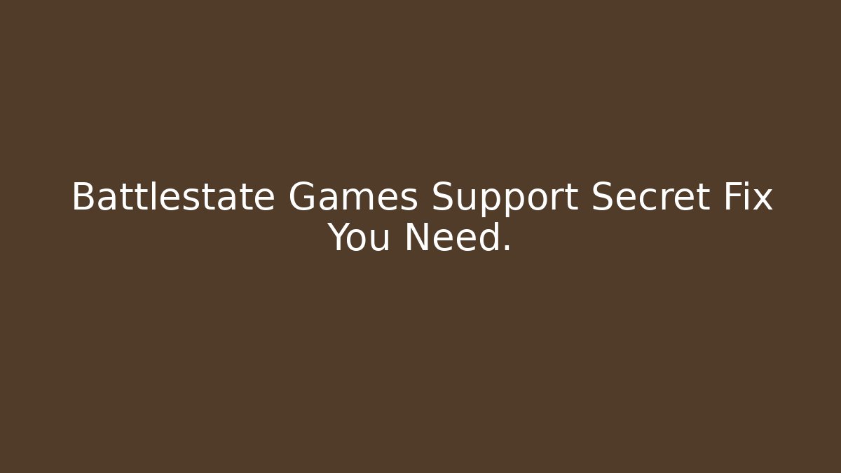 Battlestate Games Support Secret Fix You Need.