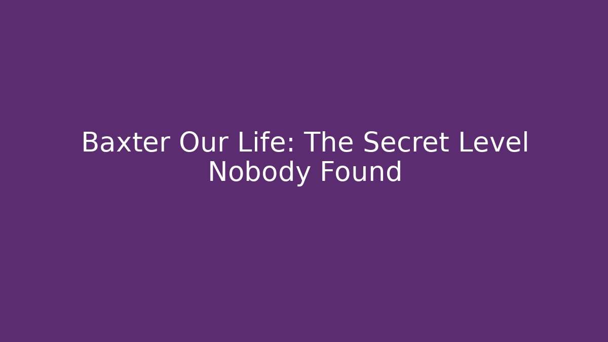 Baxter Our Life: The Secret Level Nobody Found