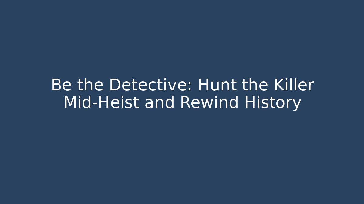 Be the Detective: Hunt the Killer Mid-Heist and Rewind History