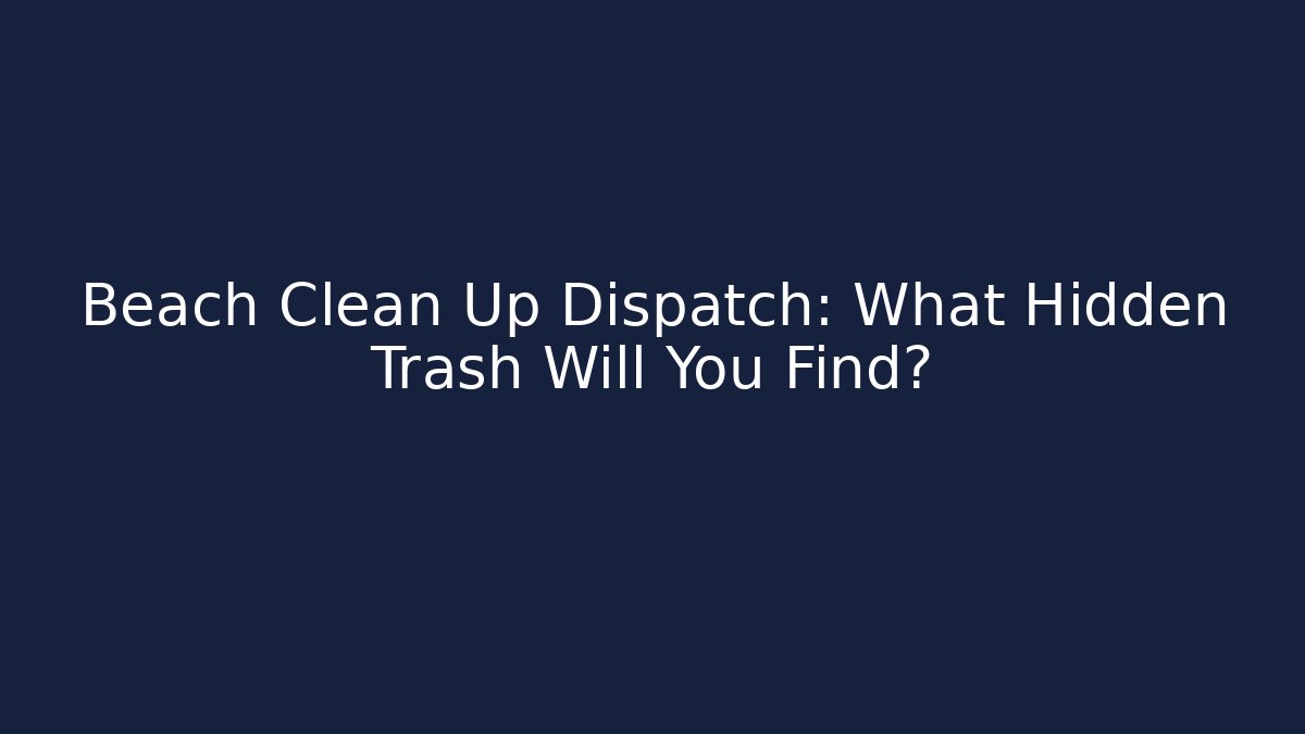 Beach Clean Up Dispatch: What Hidden Trash Will You Find?