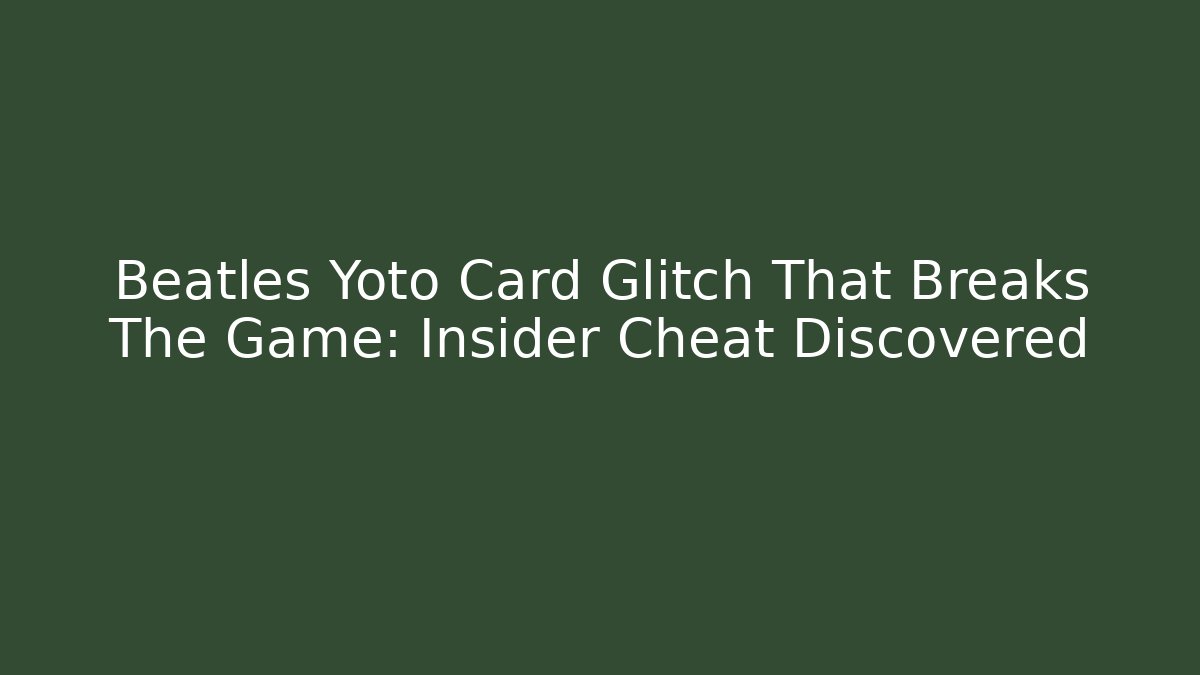 Beatles Yoto Card Glitch That Breaks The Game: Insider Cheat Discovered - Critter Realm