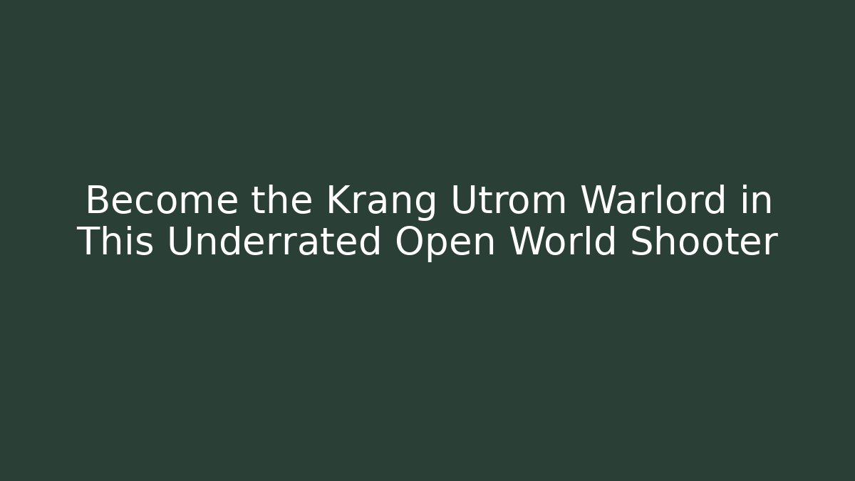 Become the Krang Utrom Warlord in This Underrated Open World Shooter