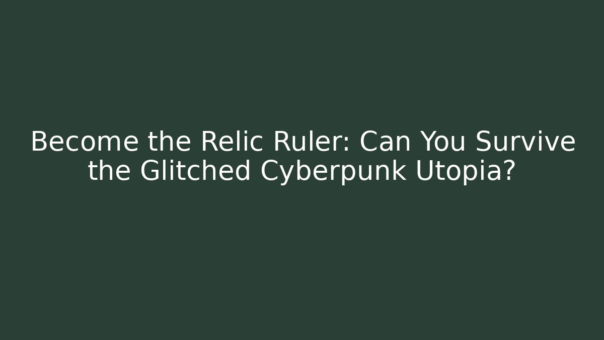 Become the Relic Ruler: Can You Survive the Glitched Cyberpunk Utopia?