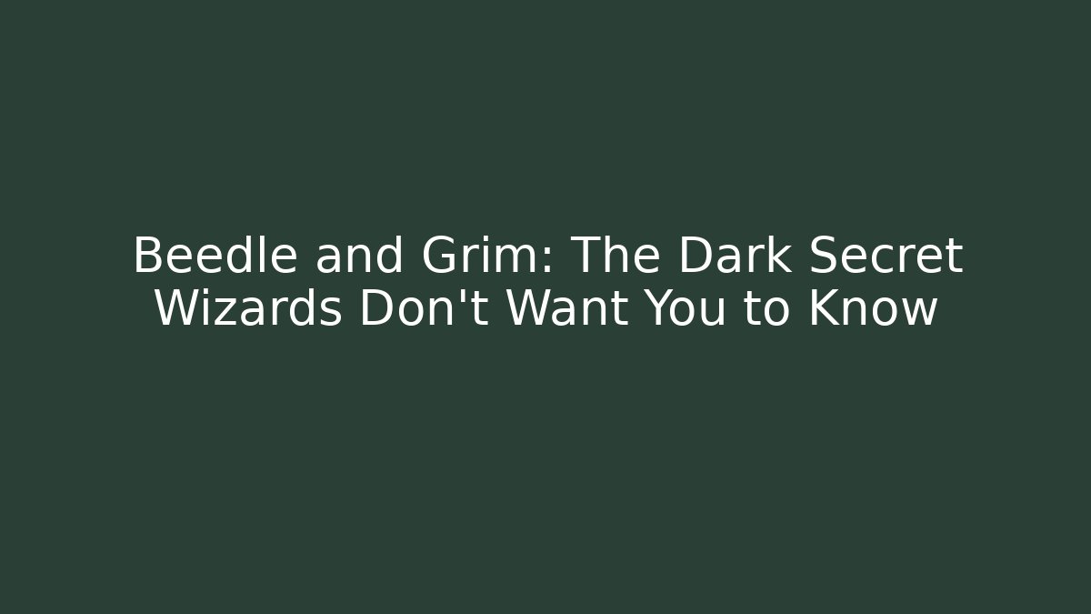 Beedle and Grim: The Dark Secret Wizards Don't Want You to Know