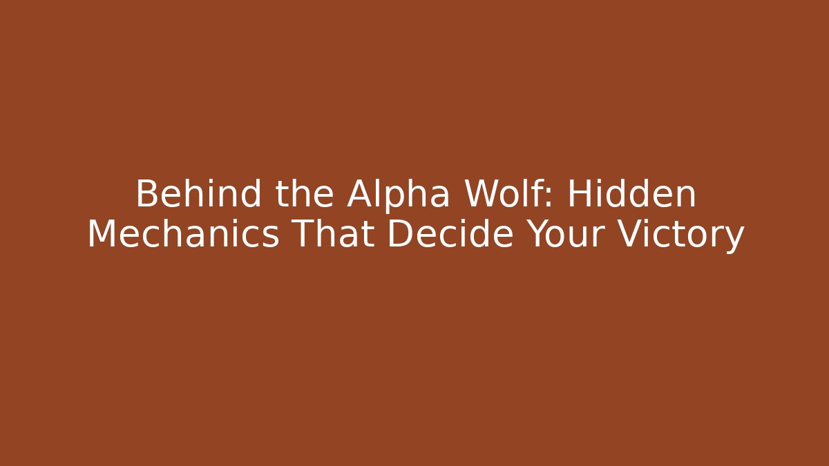 Behind the Alpha Wolf: Hidden Mechanics That Decide Your Victory