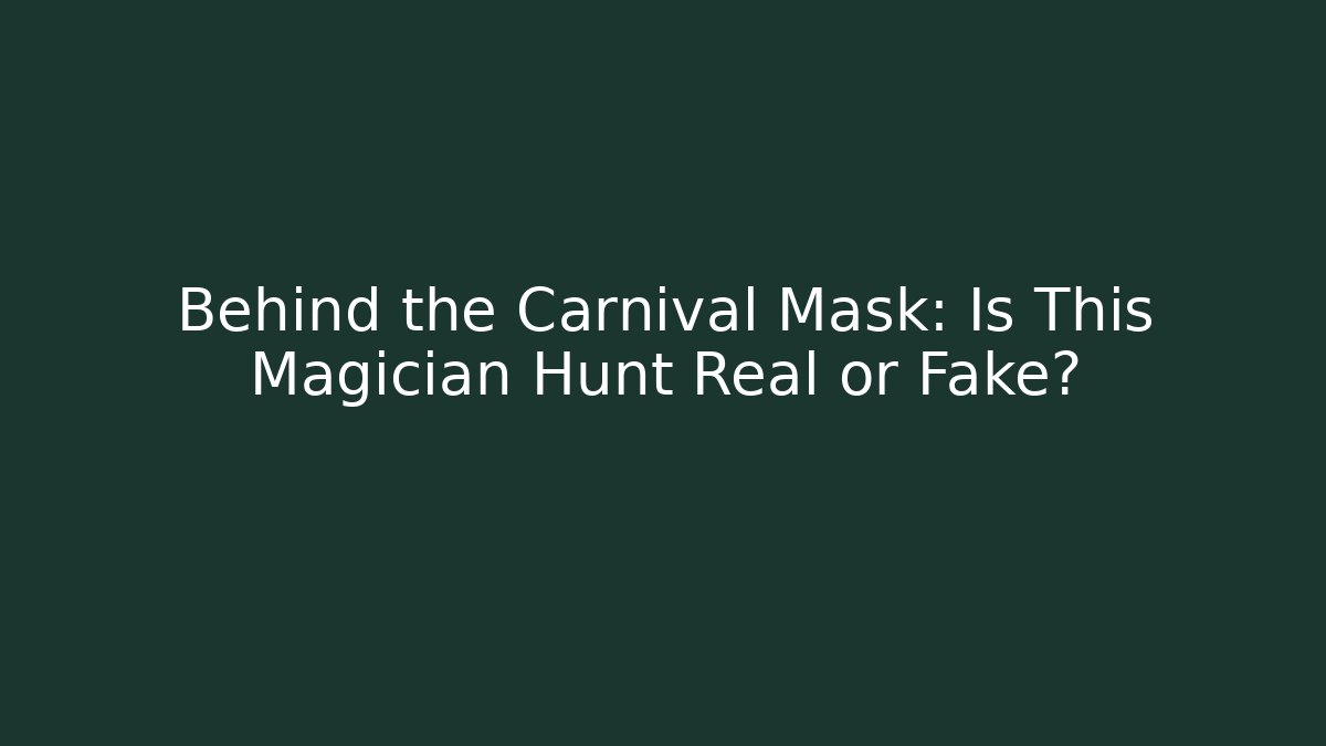 Behind the Carnival Mask: Is This Magician Hunt Real or Fake?