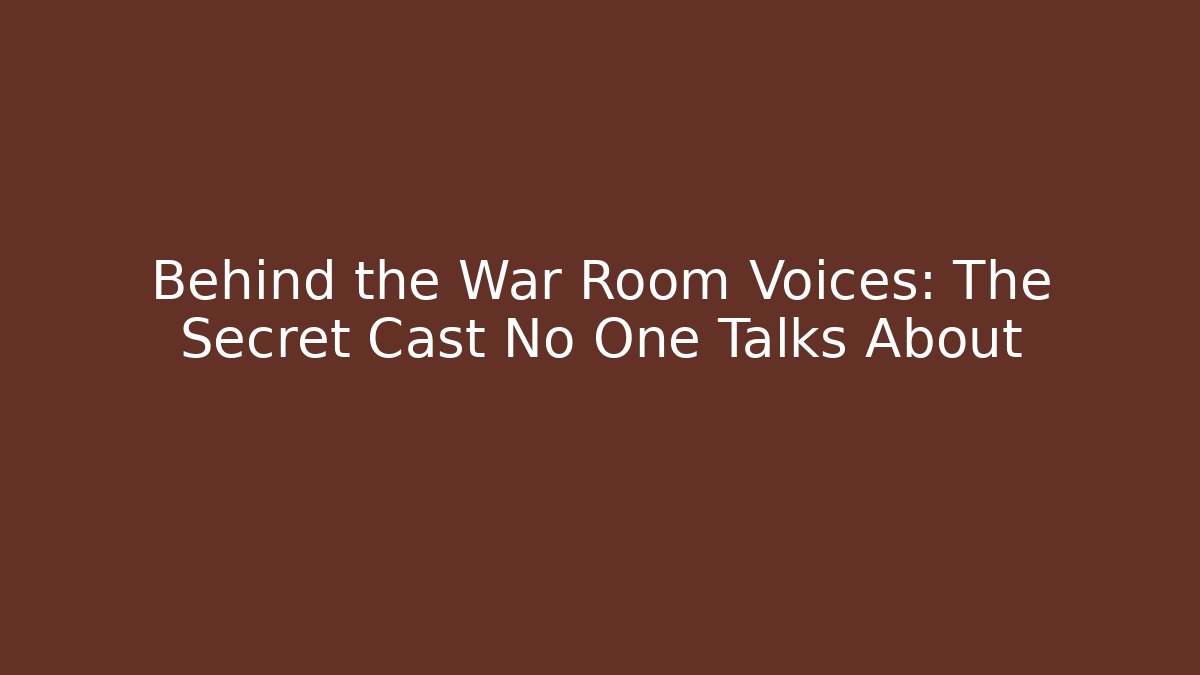 Behind the War Room Voices: The Secret Cast No One Talks About