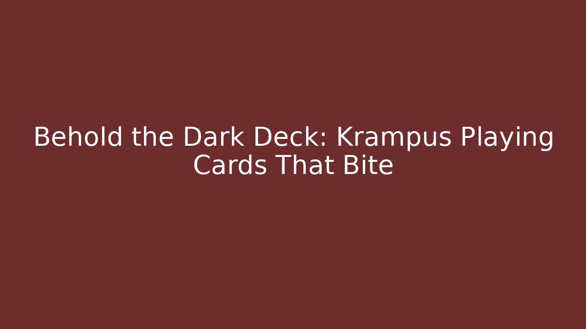 Behold the Dark Deck: Krampus Playing Cards That Bite