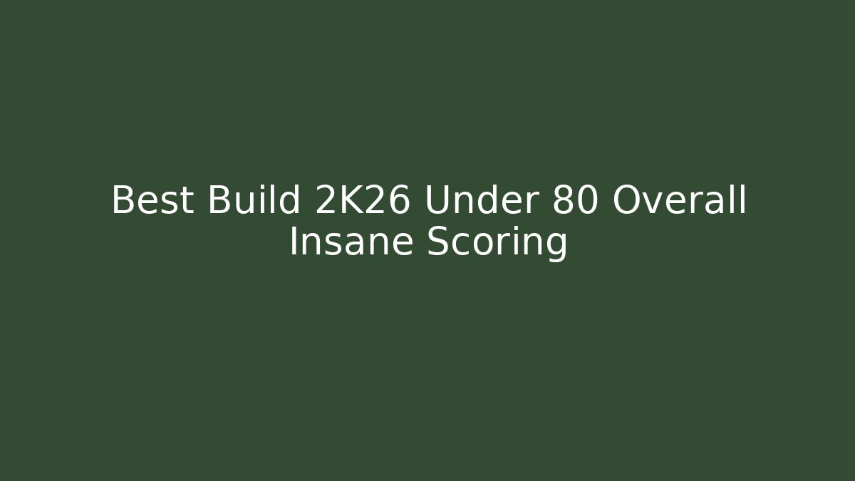 Best Build 2K26 Under 80 Overall Insane Scoring