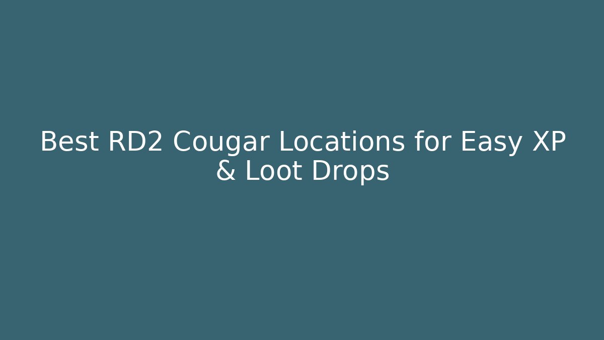 Best RD2 Cougar Locations for Easy XP & Loot Drops