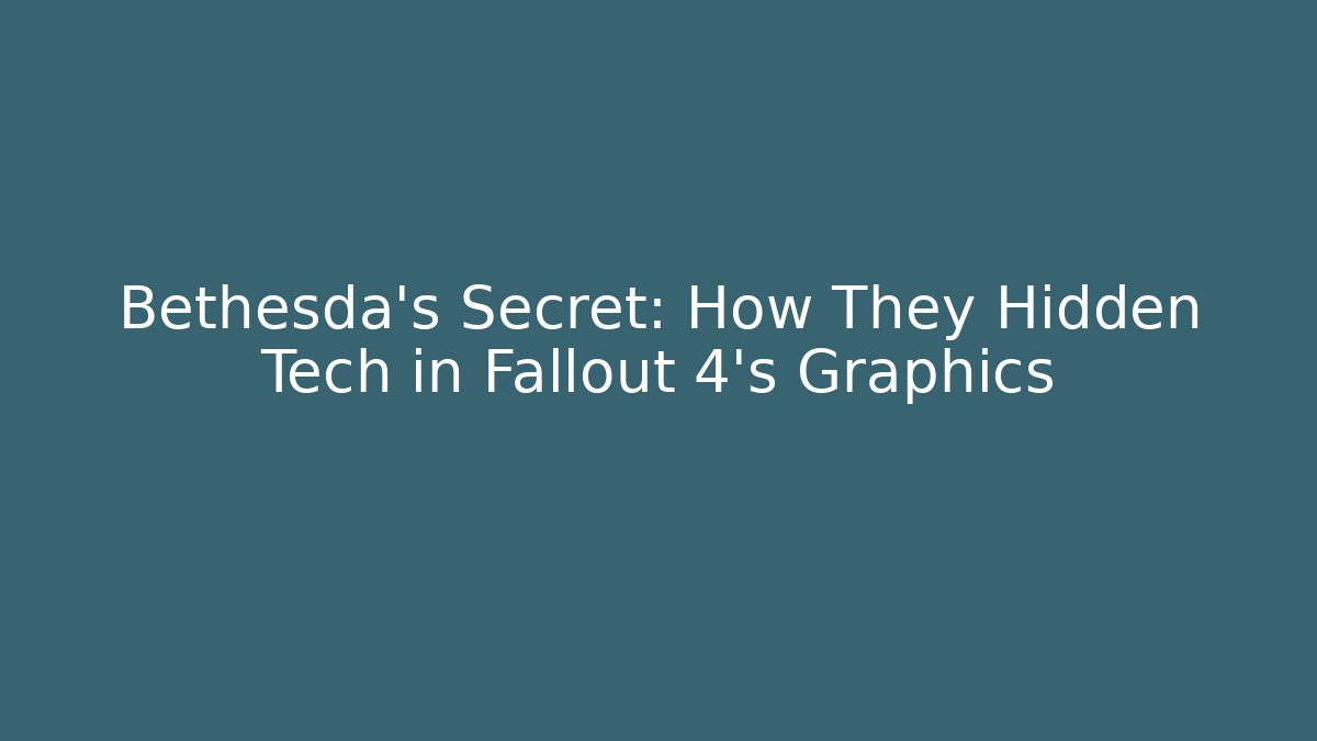 Bethesda's Secret: How They Hidden Tech in Fallout 4's Graphics