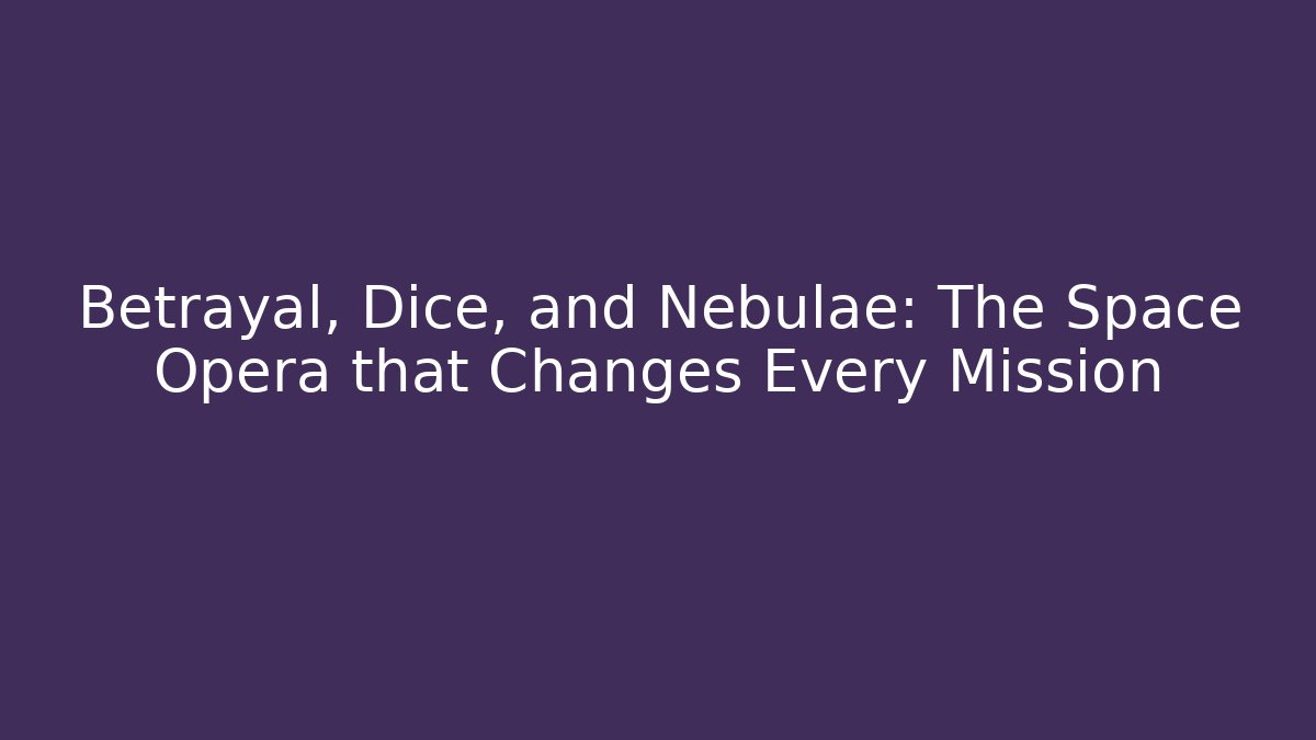 Betrayal, Dice, and Nebulae: The Space Opera that Changes Every Mission