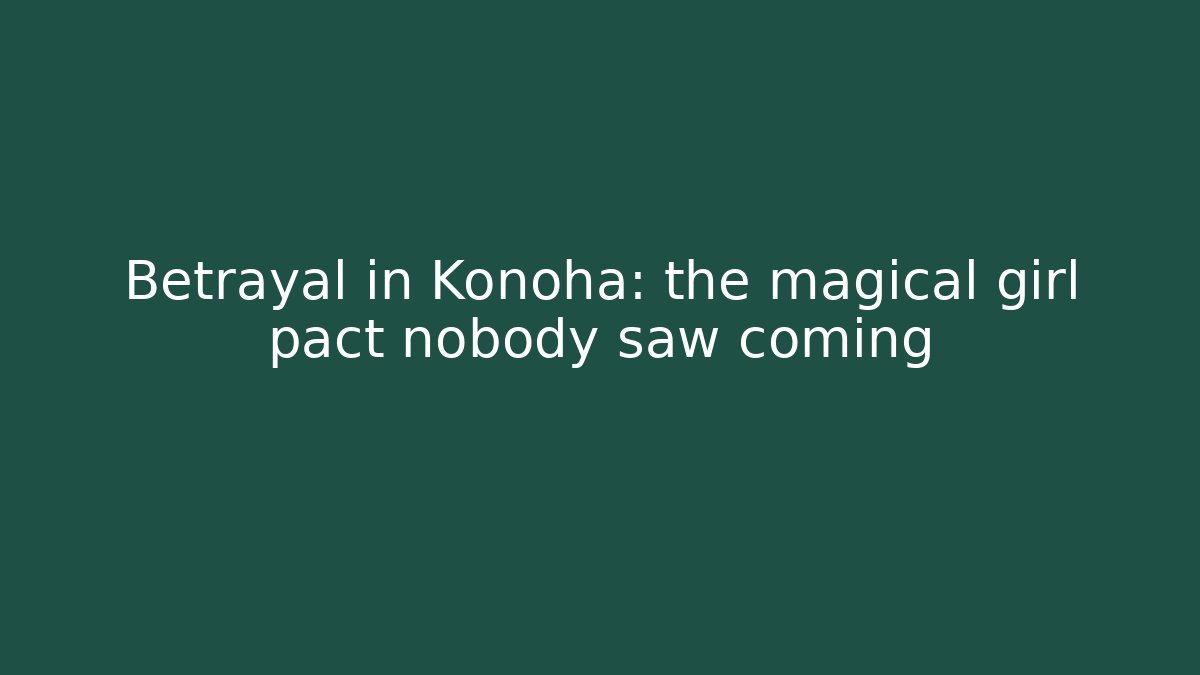 Betrayal in Konoha: the magical girl pact nobody saw coming