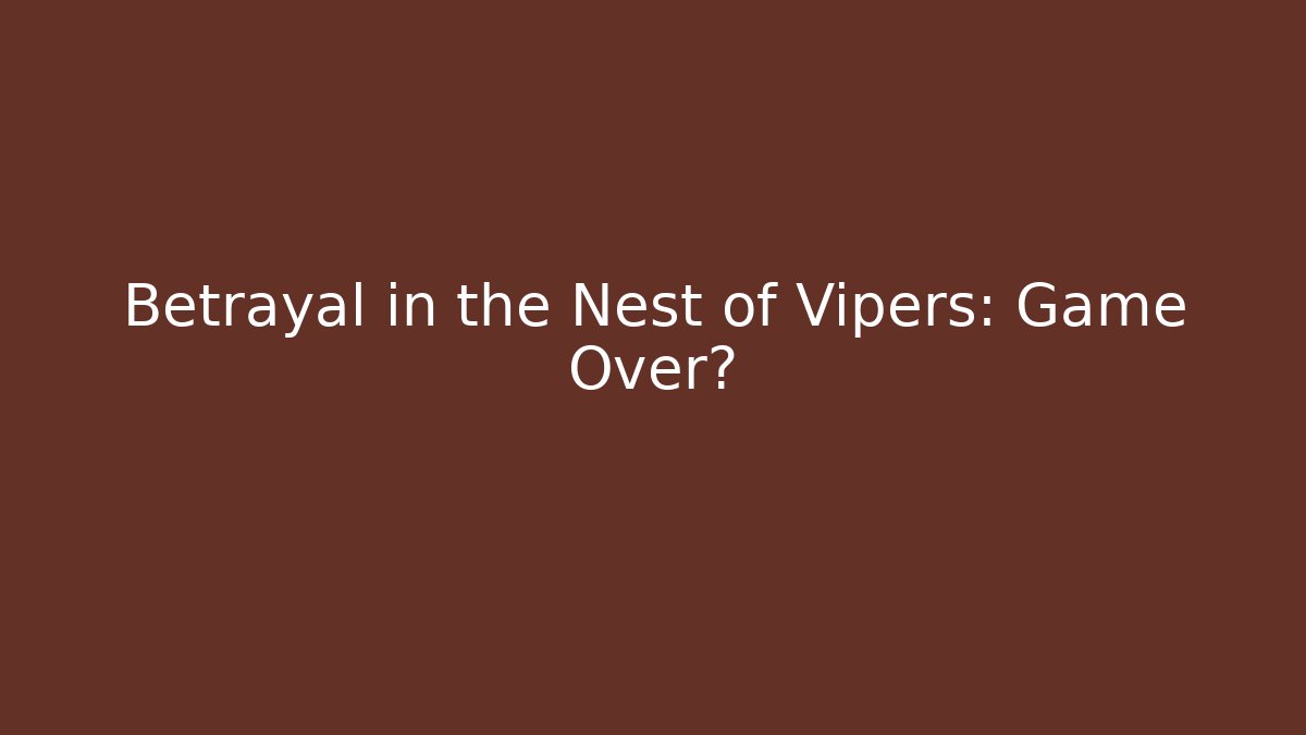 Betrayal in the Nest of Vipers: Game Over?