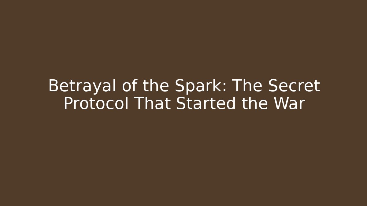 Betrayal of the Spark: The Secret Protocol That Started the War
