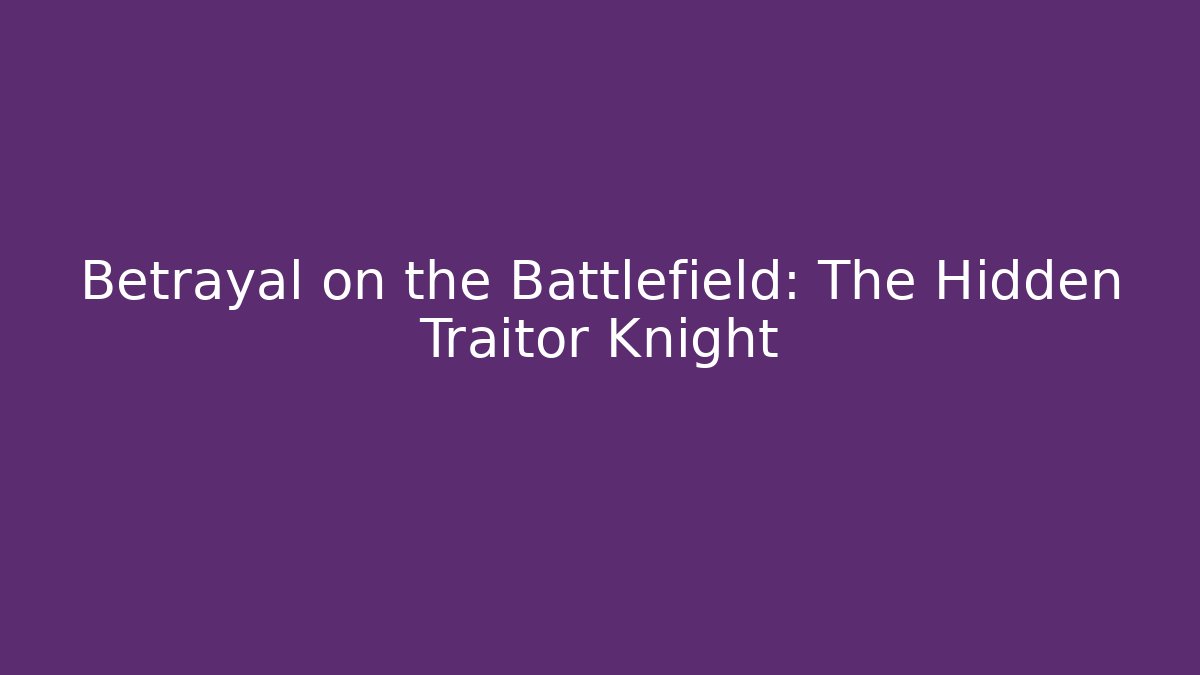 Betrayal on the Battlefield: The Hidden Traitor Knight