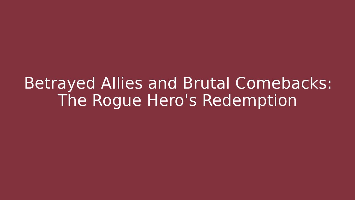 Betrayed Allies and Brutal Comebacks: The Rogue Hero's Redemption