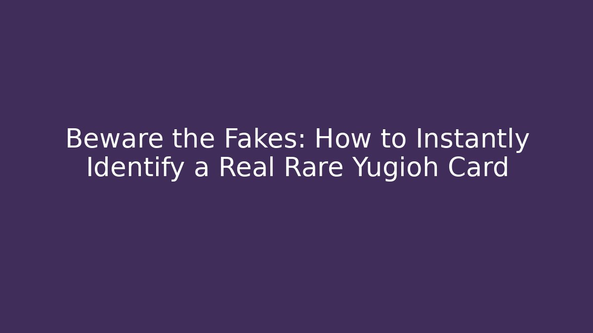 Beware the Fakes: How to Instantly Identify a Real Rare Yugioh Card