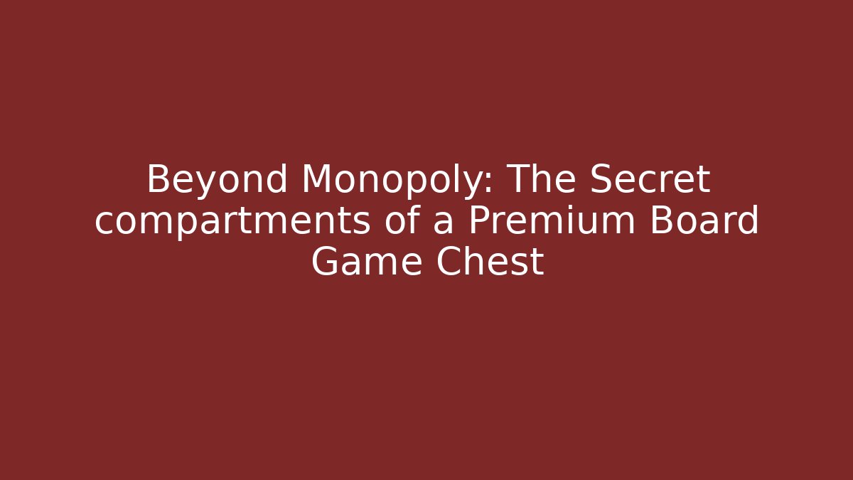 Beyond Monopoly: The Secret compartments of a Premium Board Game Chest