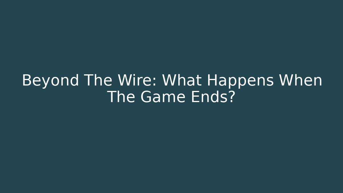 Beyond The Wire: What Happens When The Game Ends? - Critter Realm