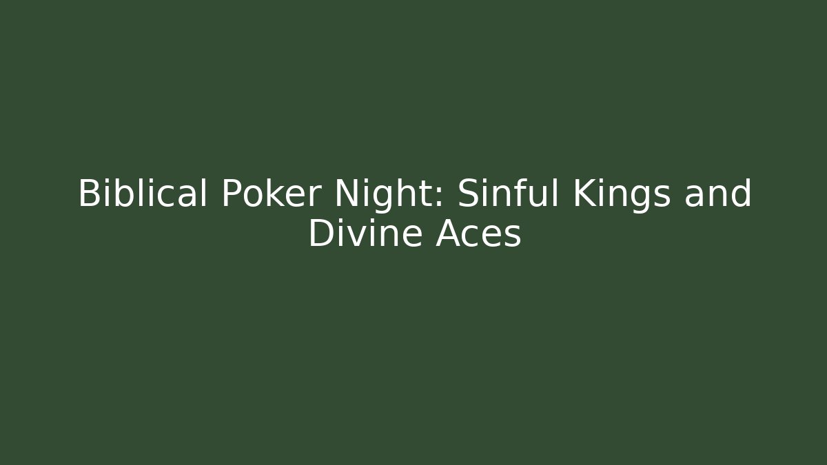 Biblical Poker Night: Sinful Kings and Divine Aces