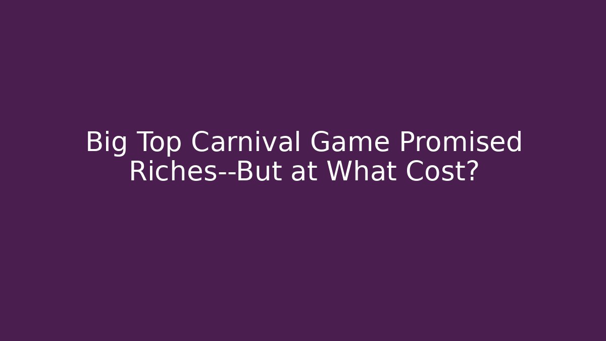 Big Top Carnival Game Promised Riches—But at What Cost?