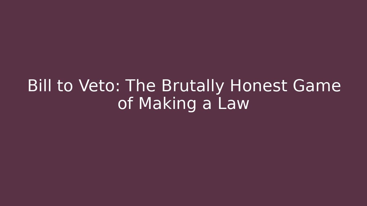 Bill to Veto: The Brutally Honest Game of Making a Law