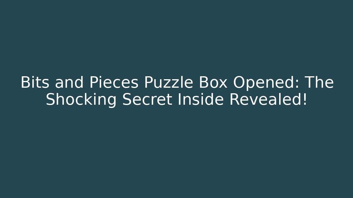 Bits and Pieces Puzzle Box Opened: The Shocking Secret Inside Revealed!