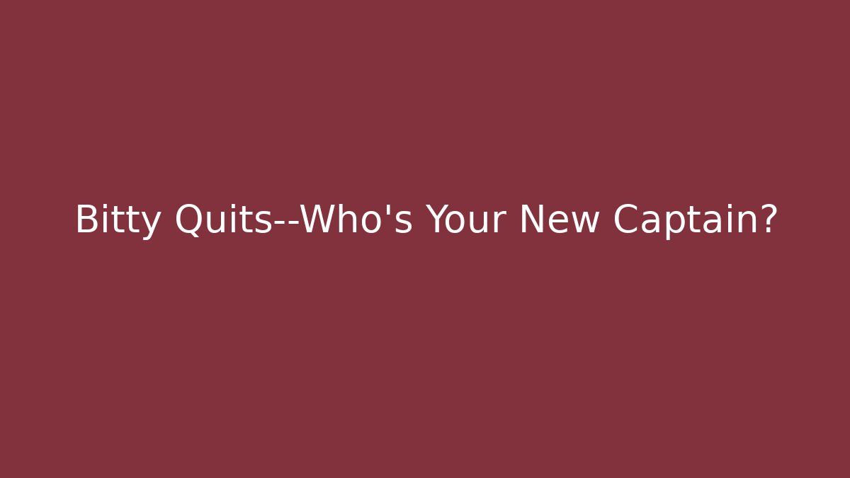 Bitty Quits—Who's Your New Captain? - Critter Realm