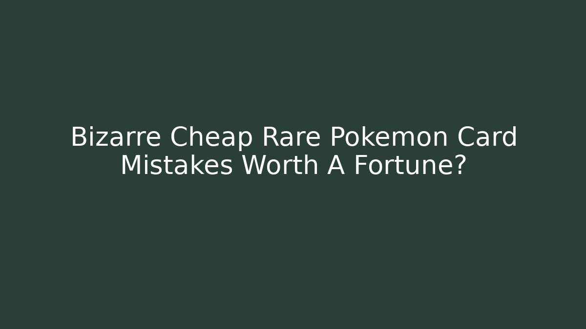 Bizarre Cheap Rare Pokemon Card Mistakes Worth A Fortune?