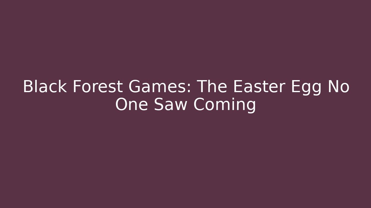 Black Forest Games: The Easter Egg No One Saw Coming