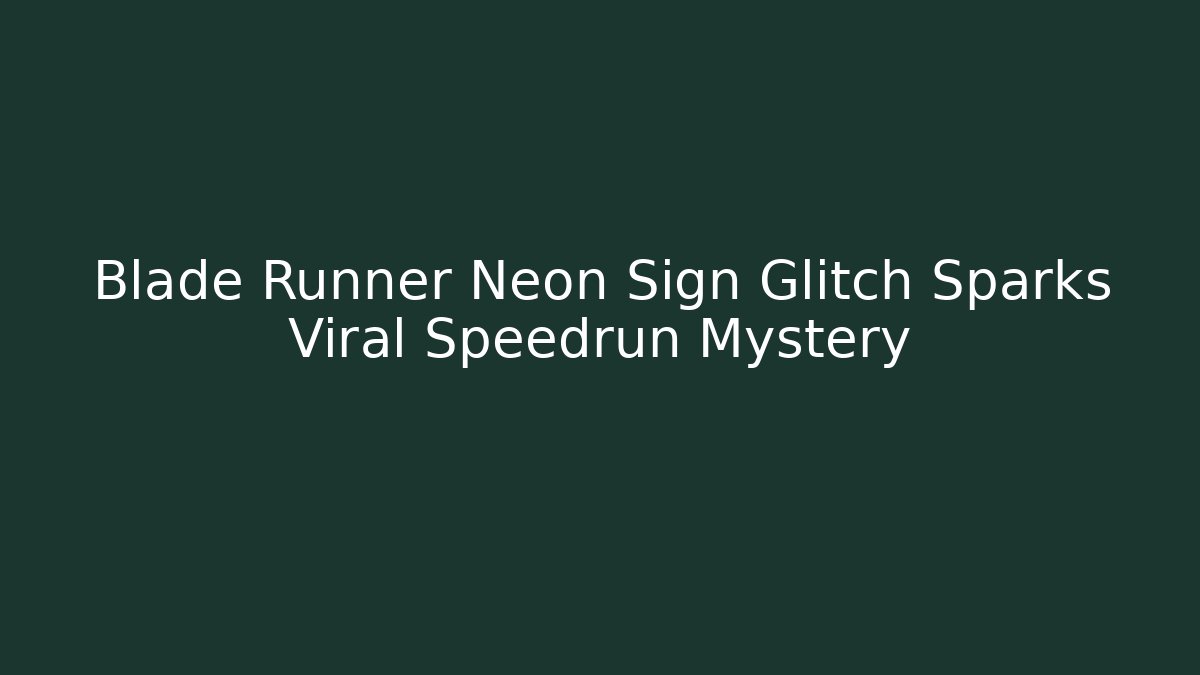 Blade Runner Neon Sign Glitch Sparks Viral Speedrun Mystery - Critter Realm