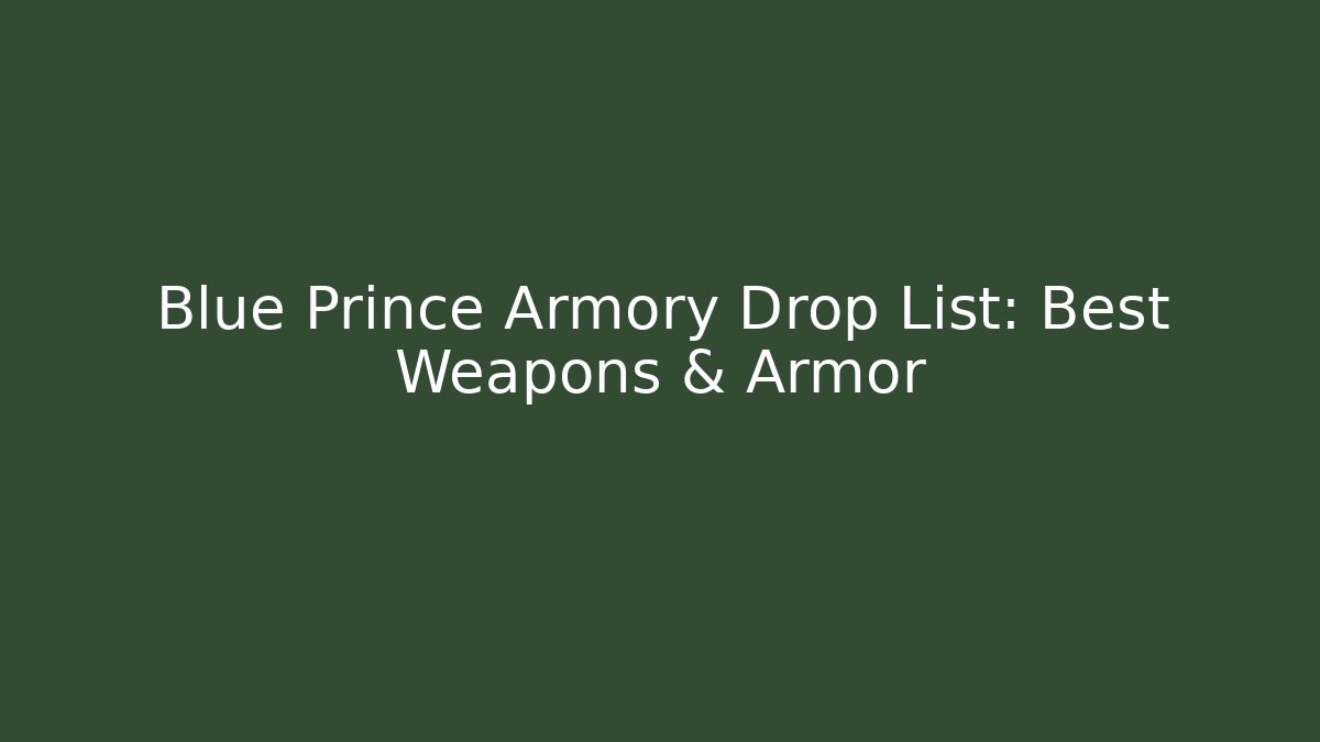 Blue Prince Armory Drop List: Best Weapons & Armor