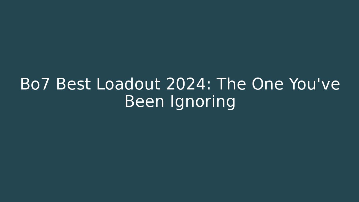 Bo7 Best Loadout 2024: The One You've Been Ignoring - Critter Realm