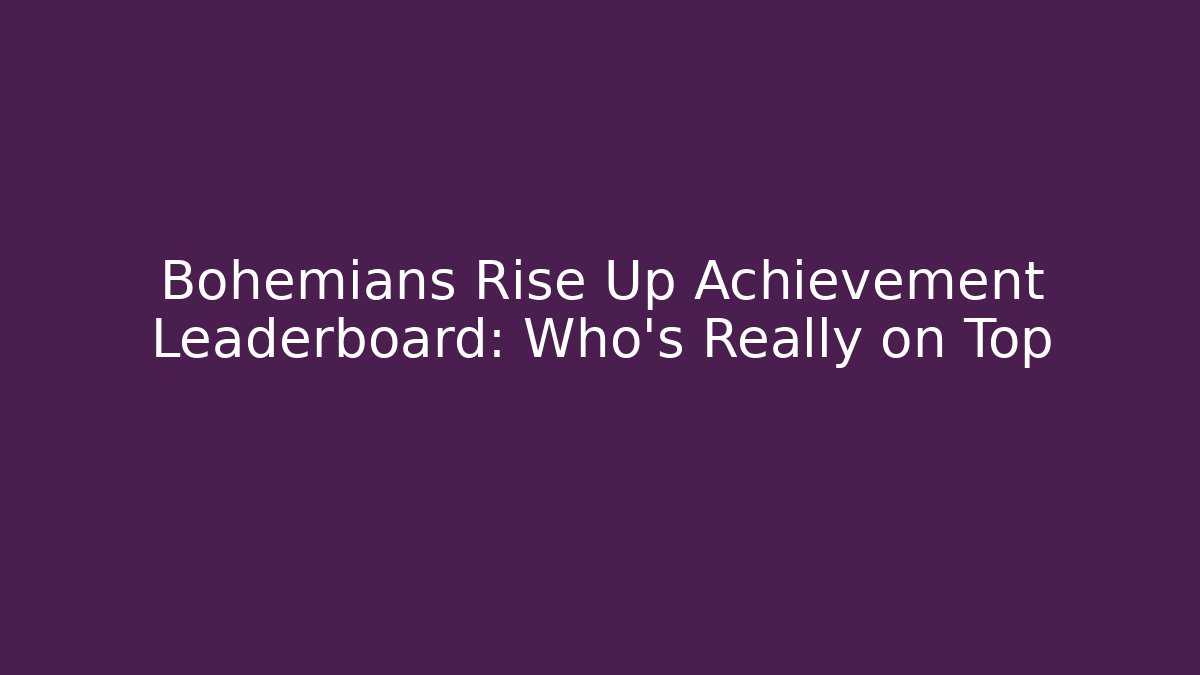 Bohemians Rise Up Achievement Leaderboard: Who's Really on Top