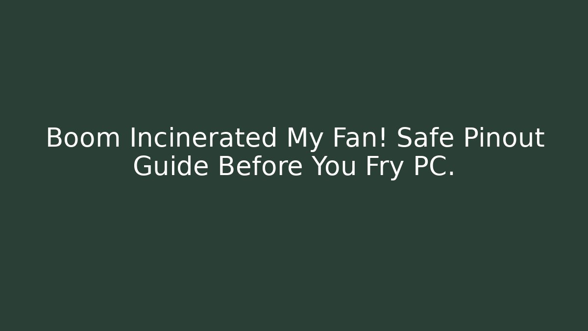 Boom Incinerated My Fan! Safe Pinout Guide Before You Fry PC.