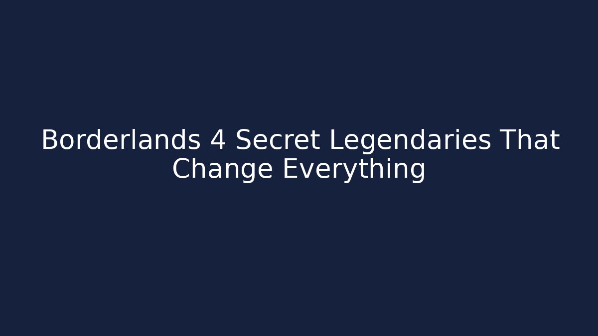 Borderlands 4 Secret Legendaries That Change Everything - Critter Realm