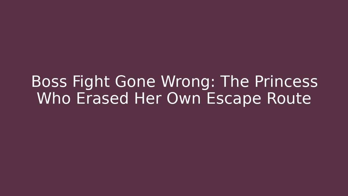 Boss Fight Gone Wrong: The Princess Who Erased Her Own Escape Route