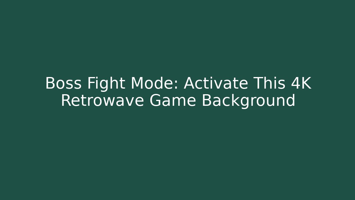 Boss Fight Mode: Activate This 4K Retrowave Game Background