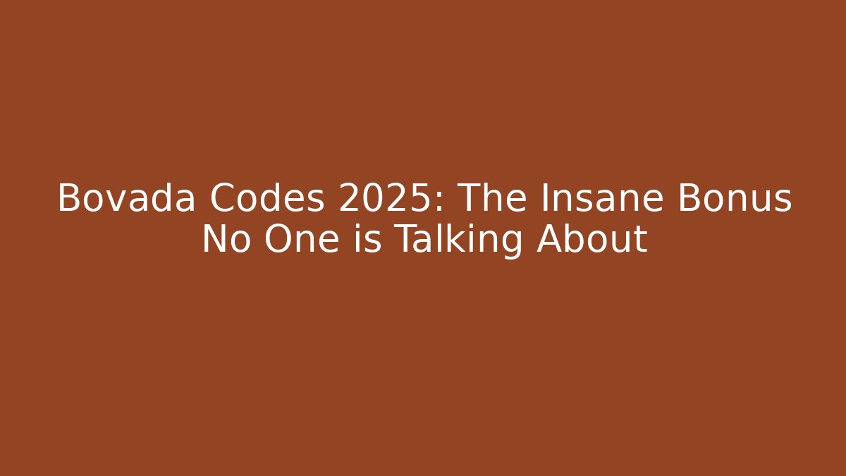 Bovada Codes 2025: The Insane Bonus No One is Talking About