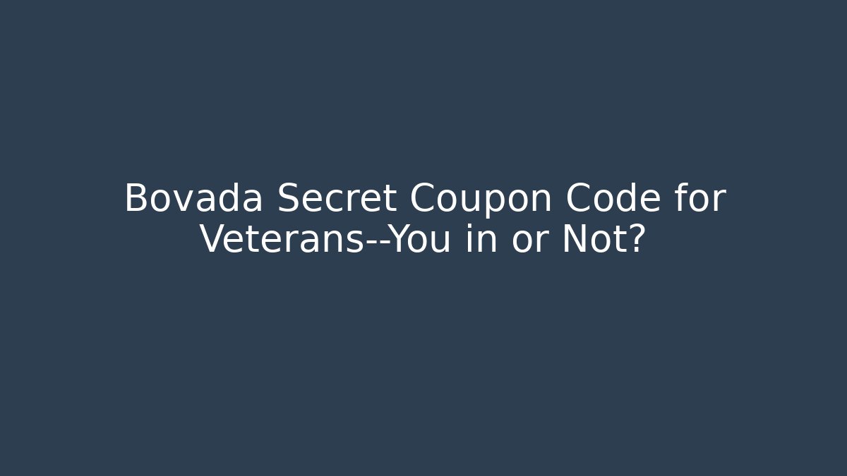 Bovada Secret Coupon Code for Veterans—You in or Not? - Critter Realm